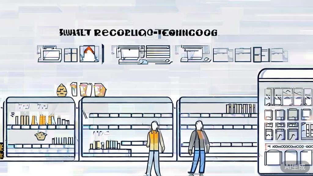 High-quality business illustration about smart recommendations in retail, minimal flat design