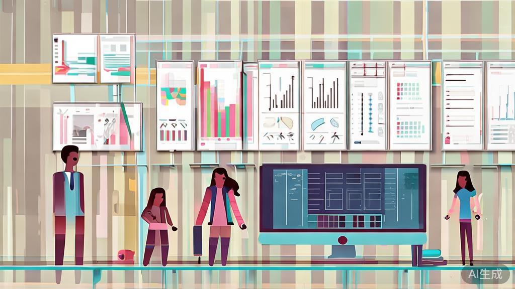 High-quality business illustration regarding data analysis and decision support, minimal flat design