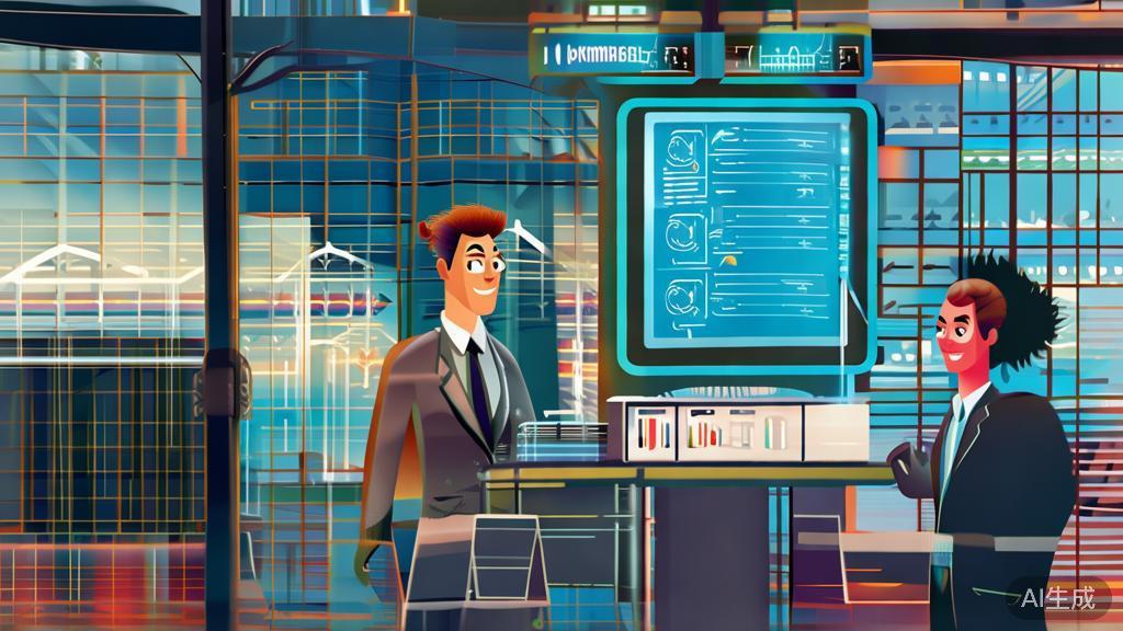 "Visual representation of improved order processing and customer satisfaction through AI, corporate Memphis style"