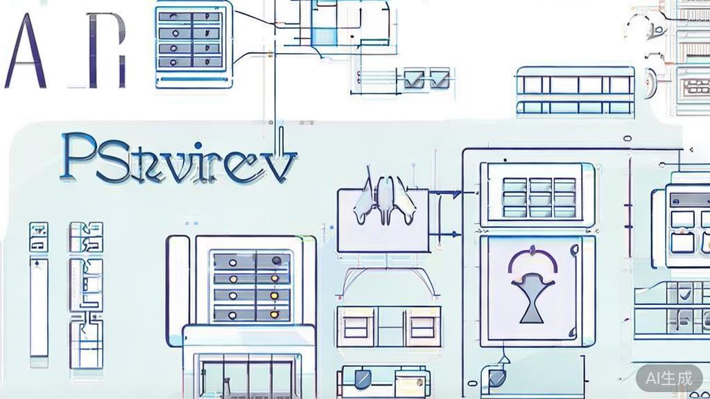 High-quality business illustration regarding API services, minimal flat design