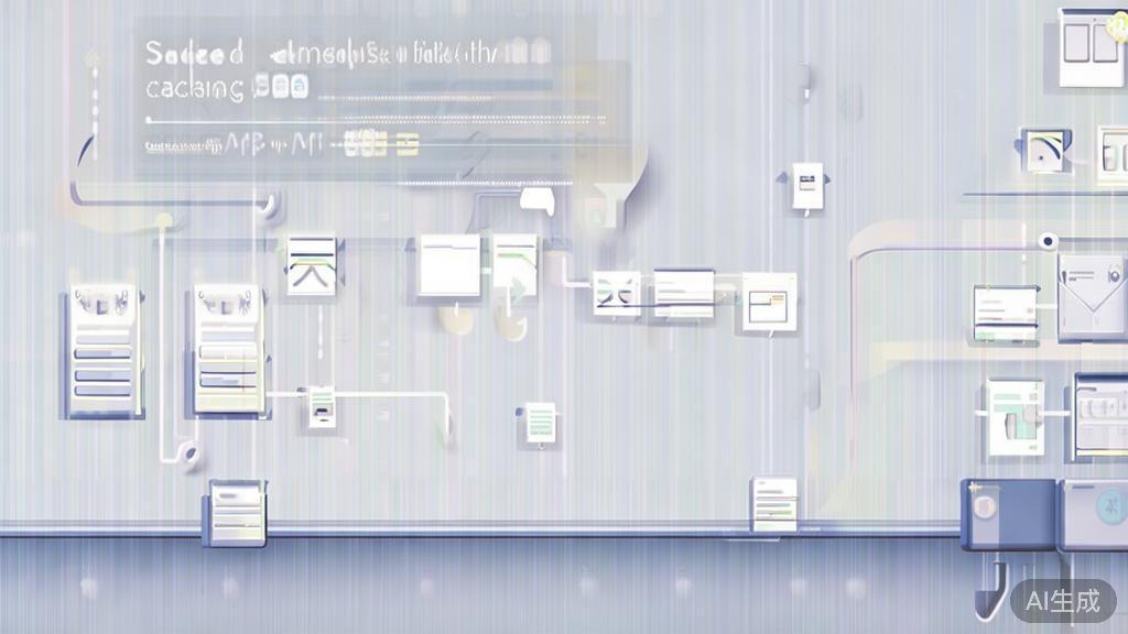 High-quality business illustration regarding caching strategy for APIs, minimal flat design