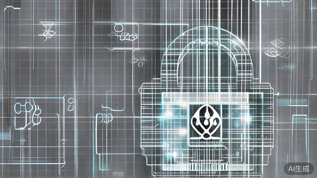 High-quality business illustration regarding data encryption, minimal flat design