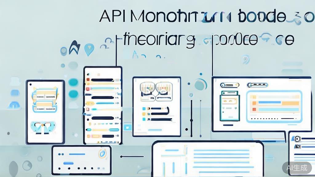 Flat vector illustration of API monitoring techniques, minimal flat design