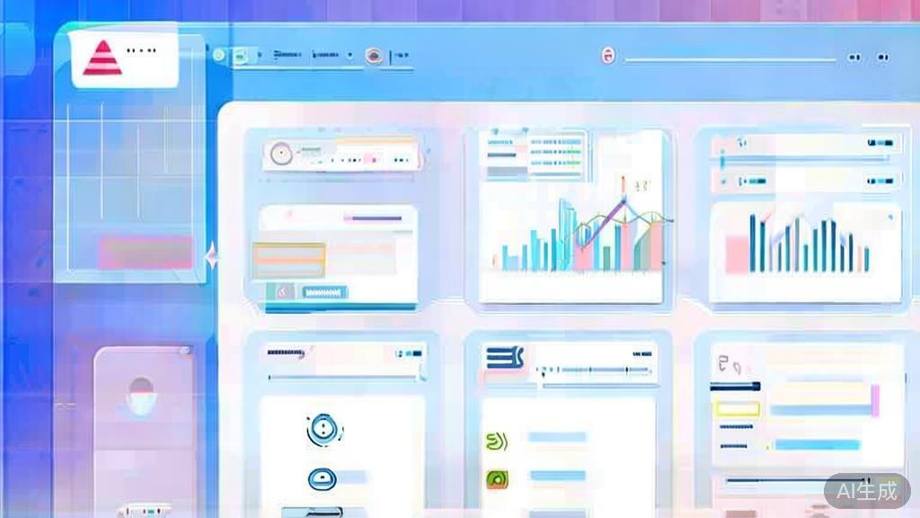 "Flat vector illustration of API rate limiting and authentication issues, dashboard style, soft blue gradient"