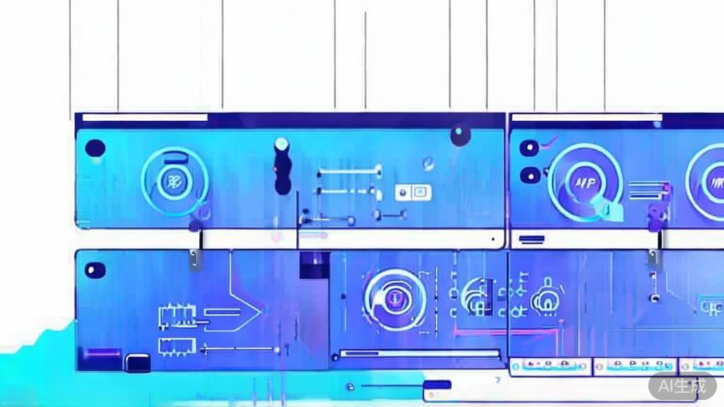Flat vector illustration of API Integration Dashboard, soft blue gradient