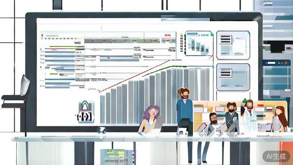 High-quality business illustration regarding Project Efficiency Enhancement using API, flat design