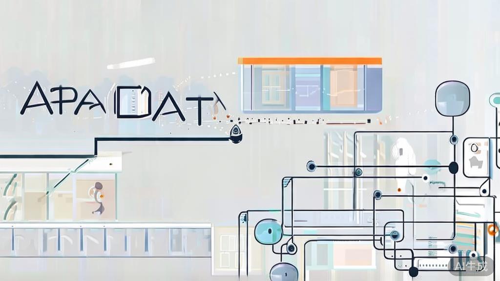 High-quality business illustration showcasing API 数据共享, minimal flat design.