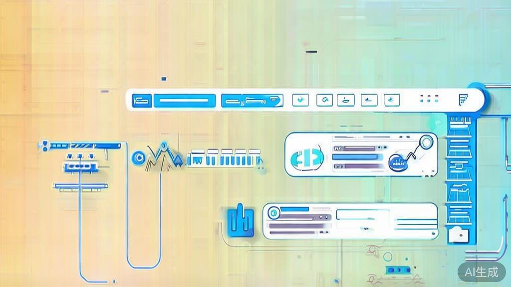 Flat vector illustration of API compatibility and scalability concept, dashboard style, soft blue gradient