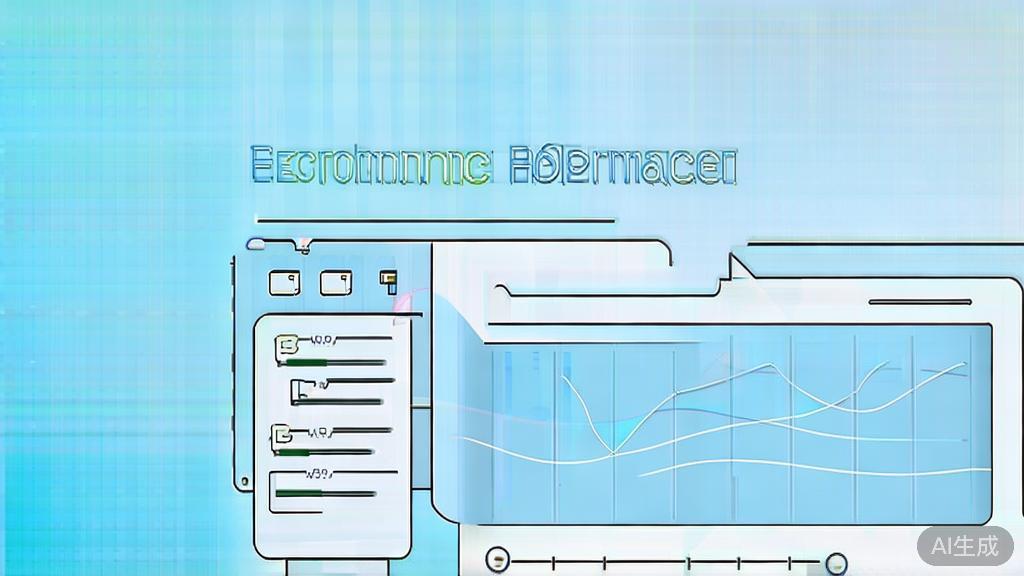 Flat vector illustration of performance and usability in APIs, dashboard style, soft blue gradient