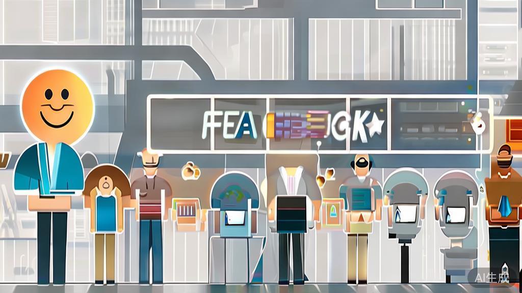 "High-quality business illustration regarding customer feedback, minimal flat design"