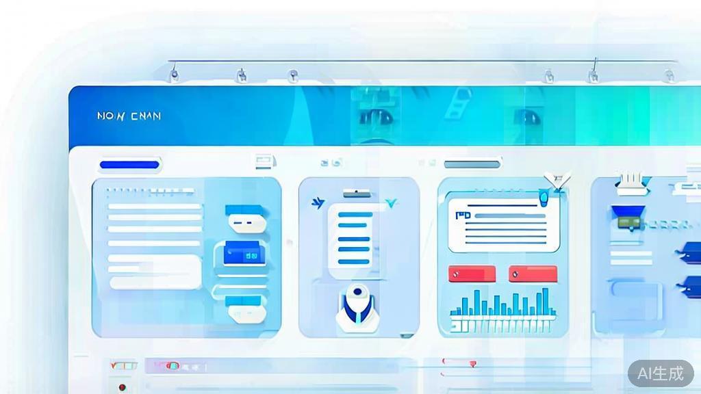 Flat vector illustration of error handling in API integration, dashboard style, soft blue gradient