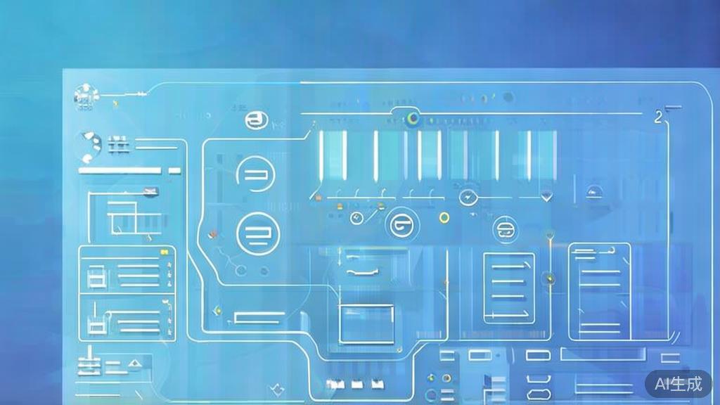Flat vector illustration of data aggregation, dashboard style, soft blue gradient