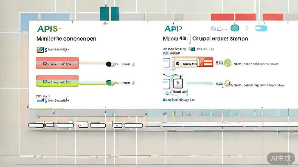High-quality business illustration regarding API comparison, minimal flat design