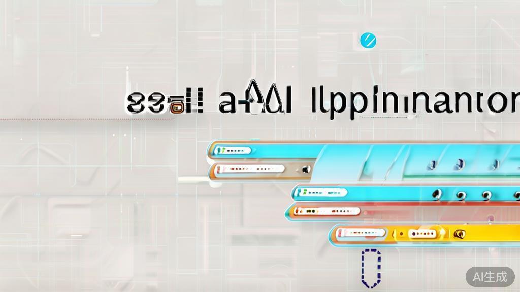 High-quality illustration of API implementation steps, minimal flat design