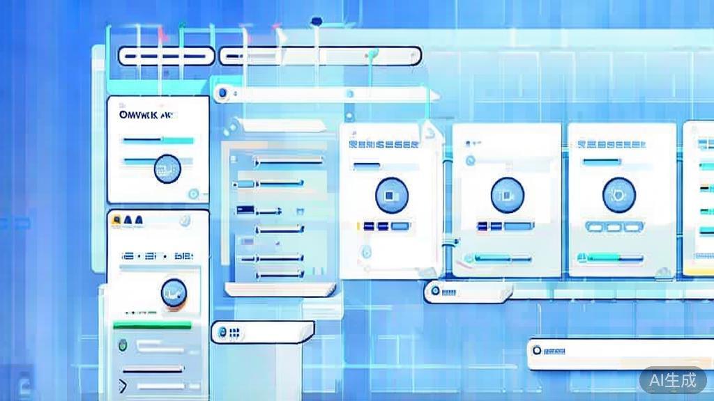 Flat vector illustration of API configuration settings, dashboard style, soft blue gradient