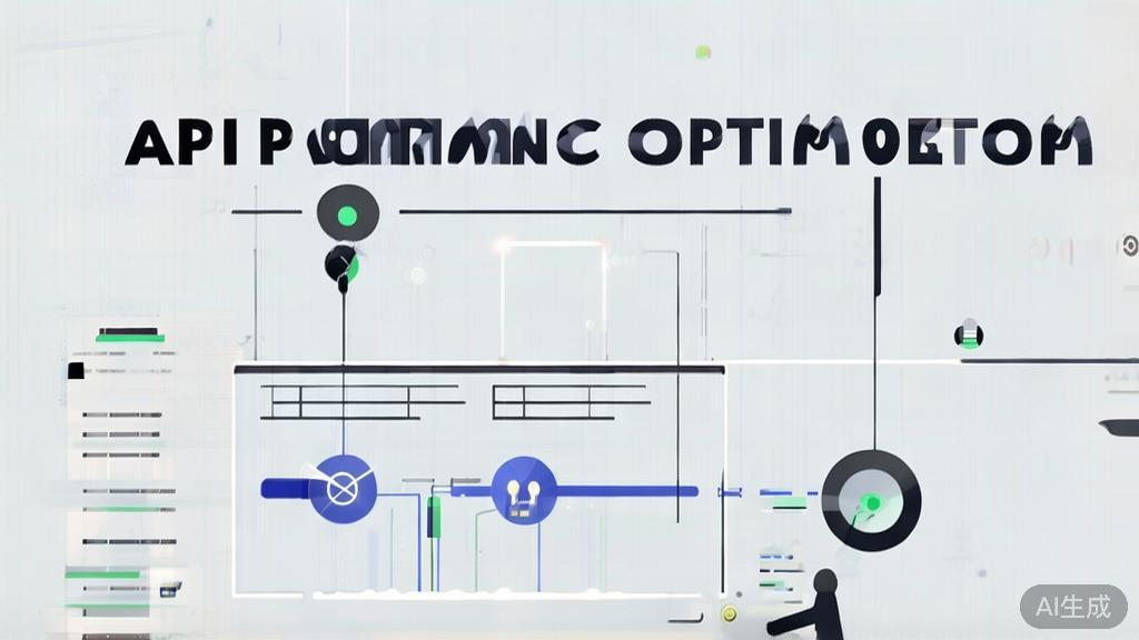 "High-quality business illustration regarding API performance optimization, minimal flat design"