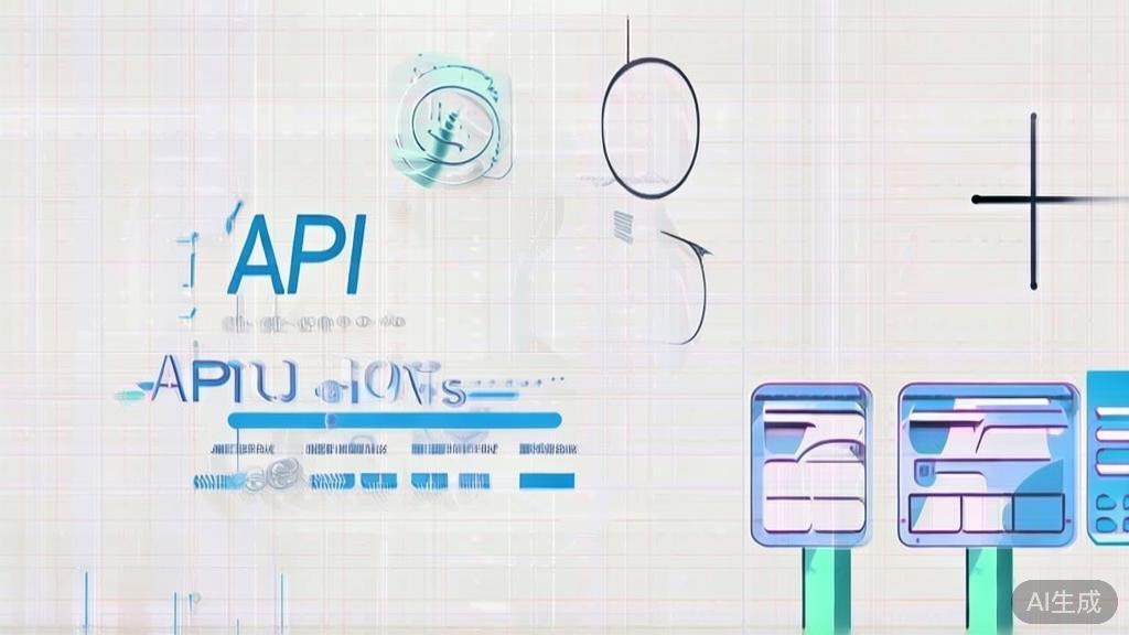 High-quality business illustration about API applications in various industries, minimal flat design