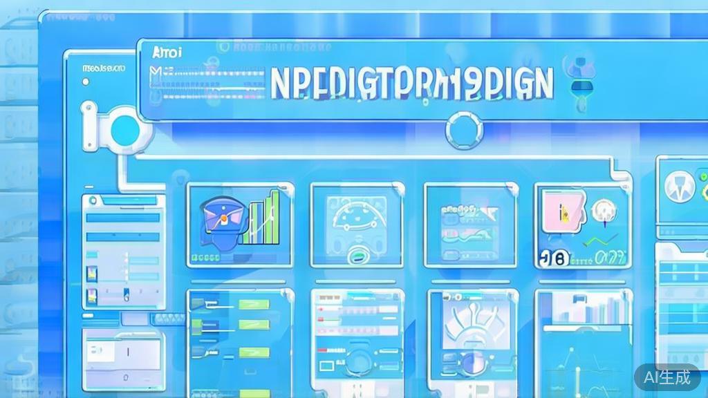 Flat vector illustration of API optimization strategies, dashboard style, soft blue gradient