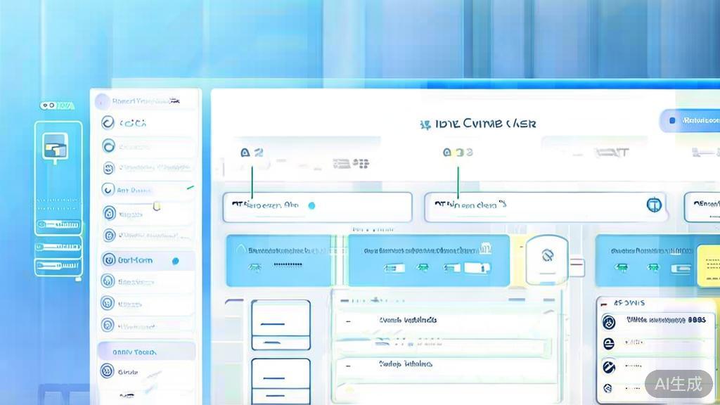 "Flat vector illustration of API selection process, dashboard style, soft blue gradient"