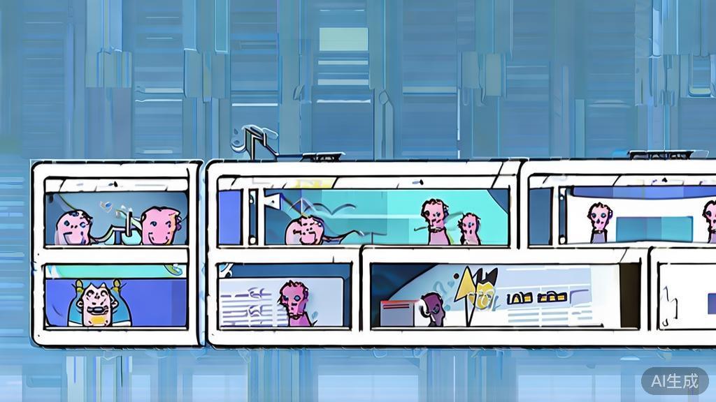 Flat vector illustration of a simple story concept in a micro short play, dashboard style, soft blue gradient