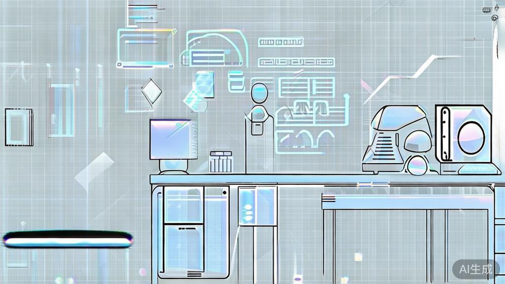 Concept illustration of future AI trends in entrepreneurship, minimalist style