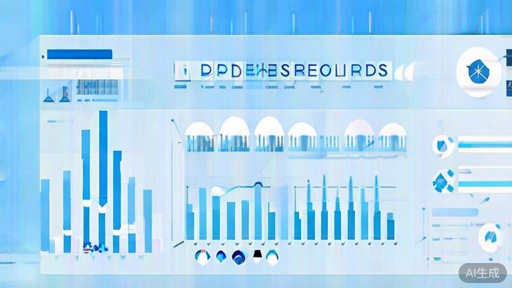Flat vector illustration of market research concepts, dashboard style, soft blue gradient