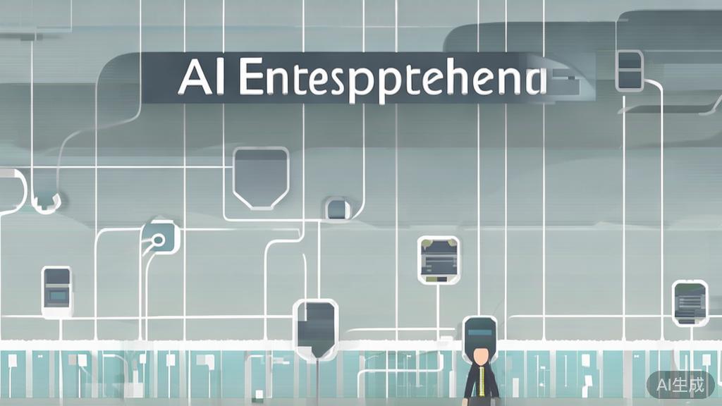 High-quality business illustration showing challenges in AI entrepreneurship, minimal flat design