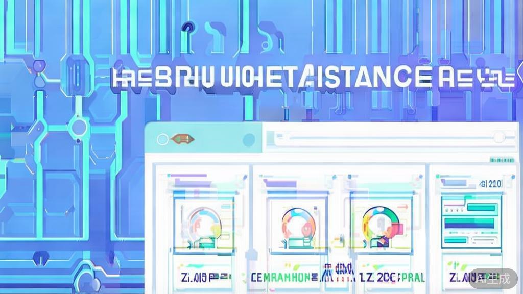 "Flat vector illustration of predictive maintenance in equipment rental, dashboard style, soft blue gradient"