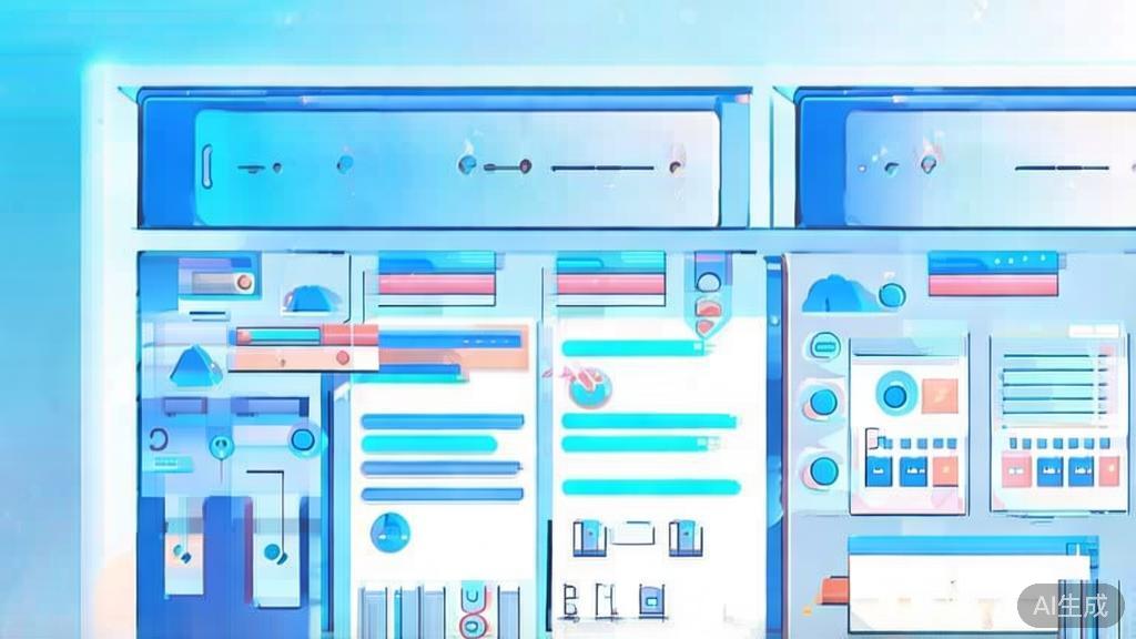 Flat vector illustration of entrepreneurship and AI writing tools, dashboard style, soft blue gradient