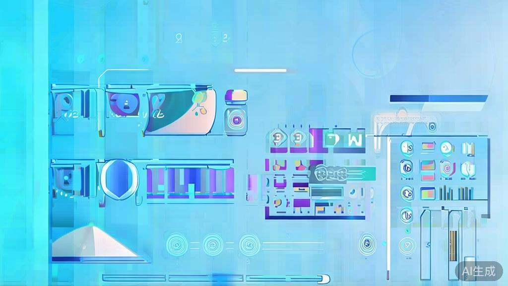 Flat vector illustration showing a successful application of AI tools in business, dashboard style, soft blue gradient