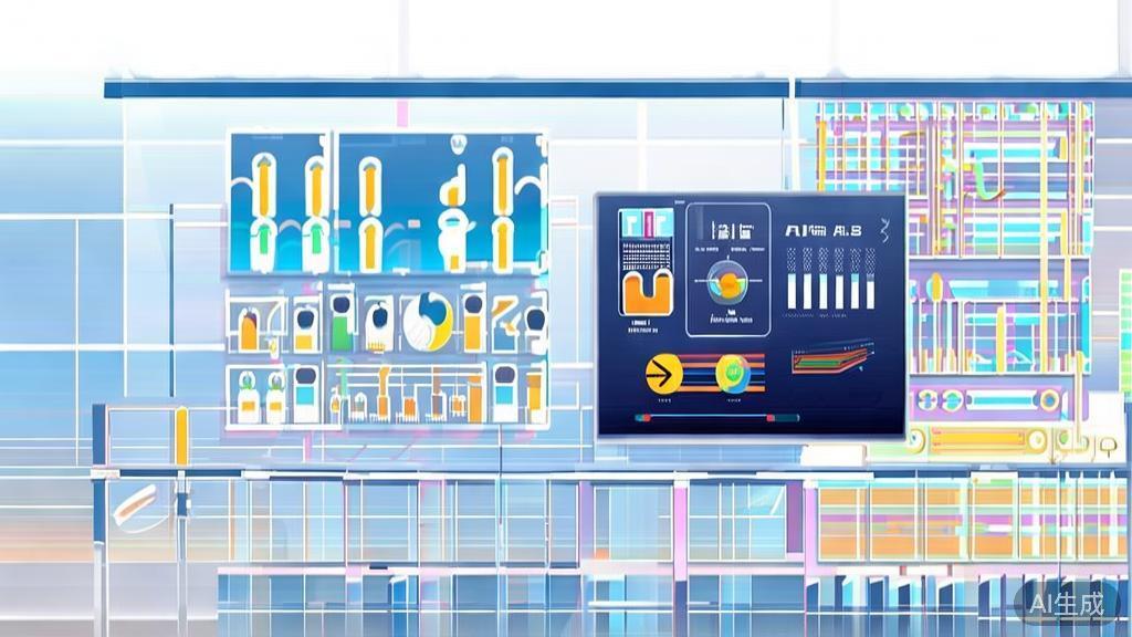 "High-quality business illustration on AI applications in business operations, flat vector design"