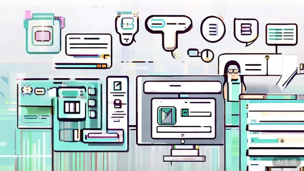 "High-quality business illustration regarding customer service tools, minimal flat design"