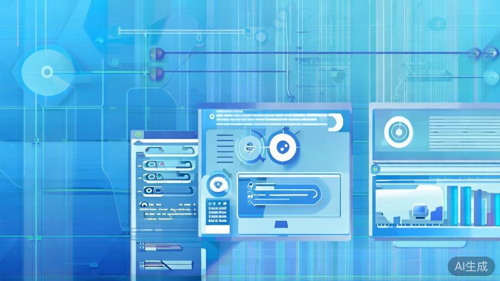 Flat vector illustration of a business strategy planning, dashboard style, soft blue gradient