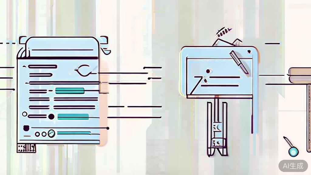A minimalist illustration representing decision-making in entrepreneurship, with a focus on AI and traditional business choices