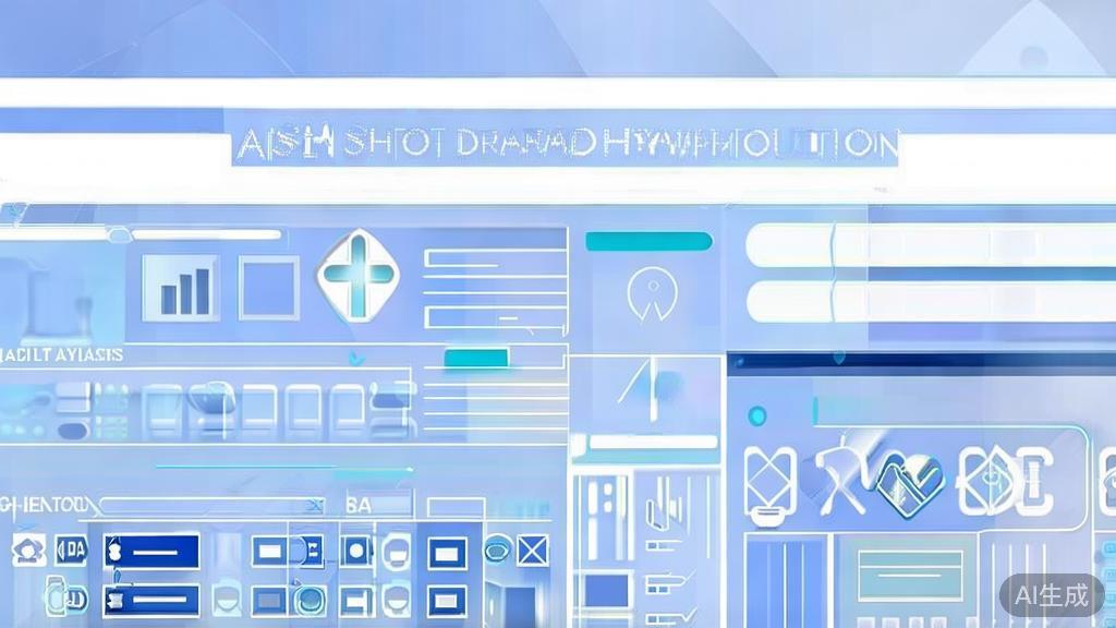 Flat vector illustration of AI tools in short drama production, dashboard style, soft blue gradient