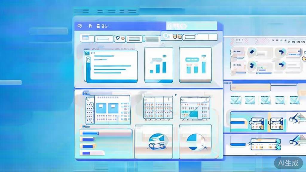 Flat vector illustration of customer relationship management for startups, dashboard style, soft blue gradient