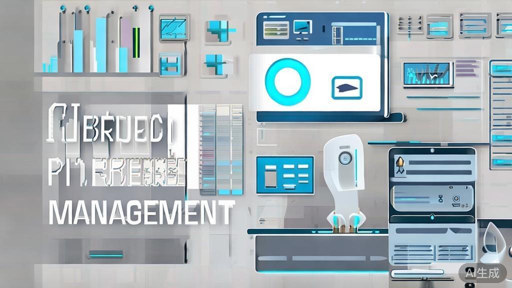 High-quality business illustration regarding future trends in AI project management, minimal flat design