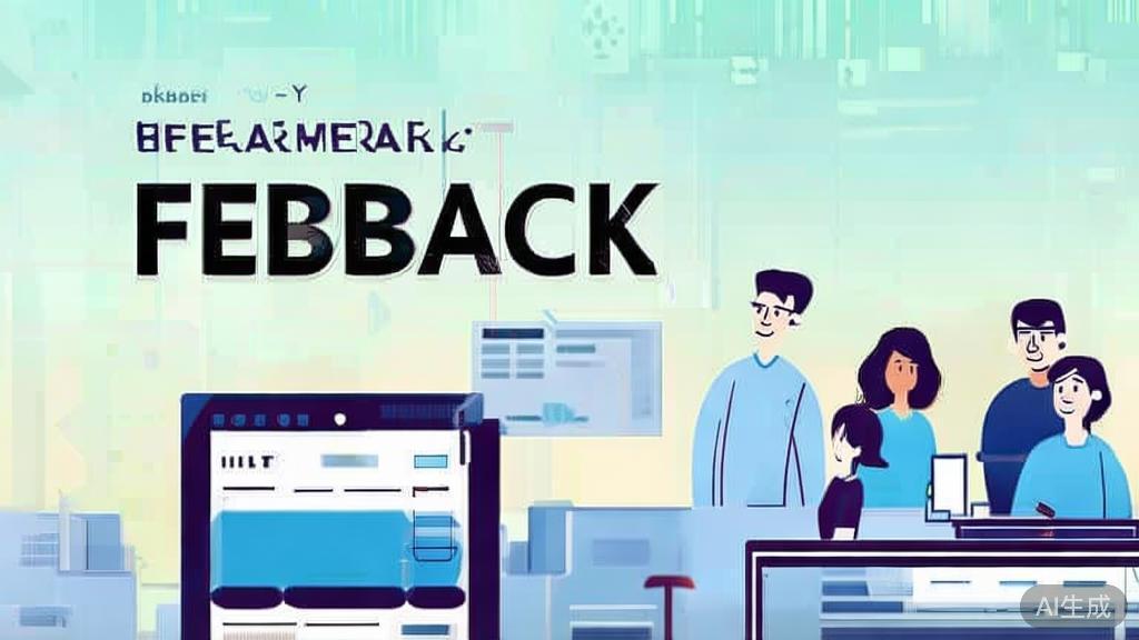 High-quality business illustration regarding audience feedback collection, minimal flat design