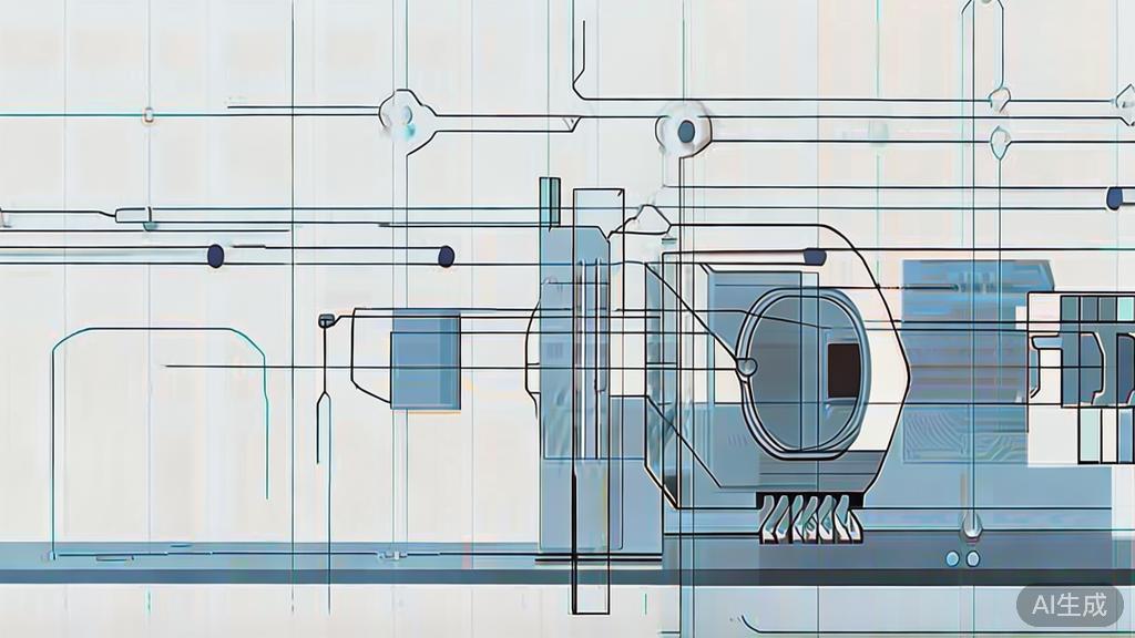 High-quality business illustration regarding computer vision technology, minimal flat design