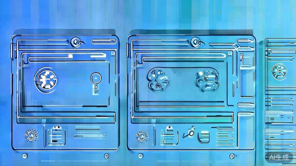 "Flat vector illustration of software maintenance and updates, dashboard style, soft blue gradient"