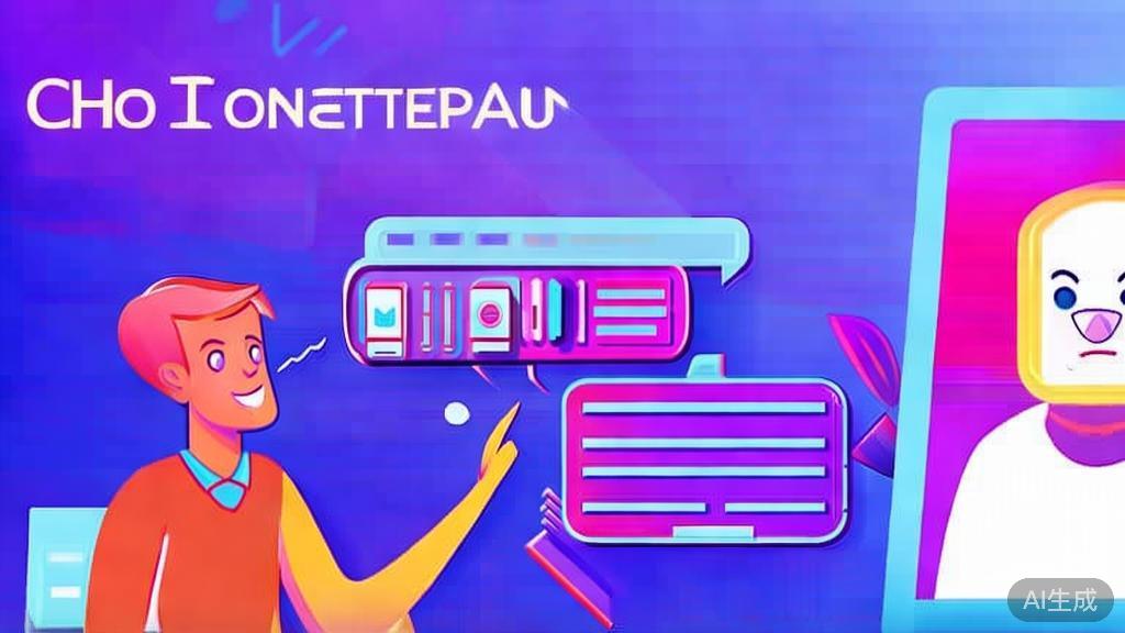 "Illustration of user providing context to ChatGPT, engaging interaction, flat design"