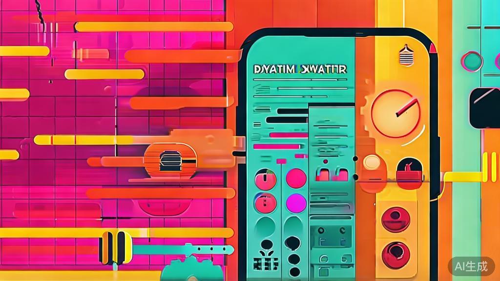 "Flat vector illustration symbolizing continuous updates and innovation in a mobile app, corporate Memphis style"