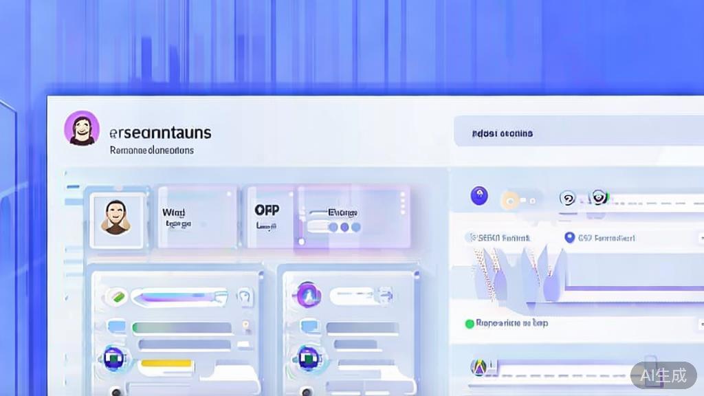 Flat vector illustration of personalized recommendations in AI applications, dashboard style, soft blue gradient