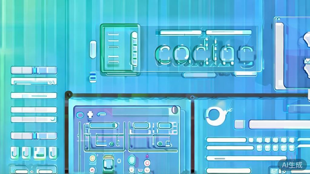 Flat vector illustration of coding support, dashboard style, soft blue gradient