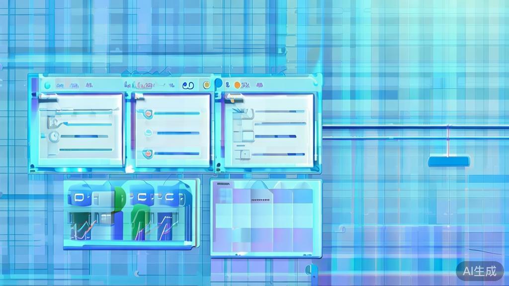 Flat vector illustration of market growth in AI image generation, dashboard style, soft blue gradient