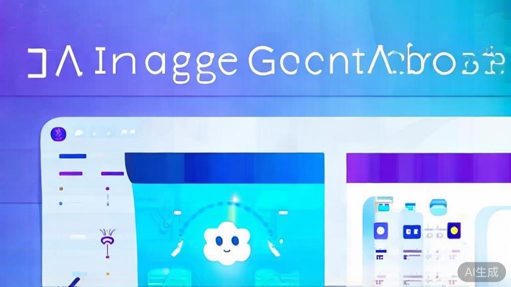 Flat vector illustration of AI image generation comparison, dashboard style, soft blue gradient