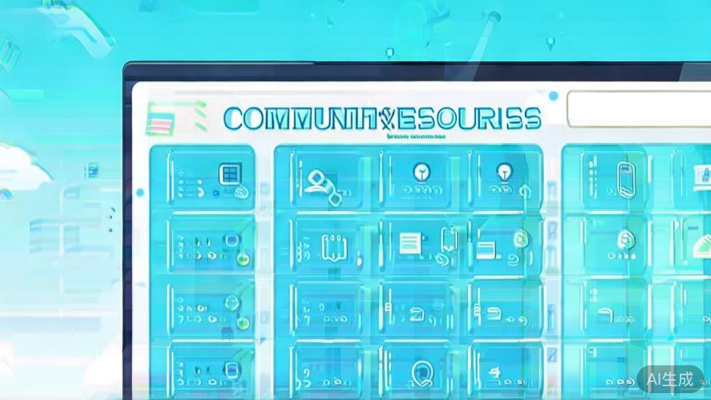 "Flat vector illustration of community resources and tips for image generation, dashboard style, soft blue gradient"