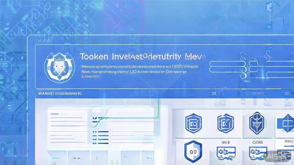 Flat vector illustration of Token investment security measures, dashboard style, soft blue gradient