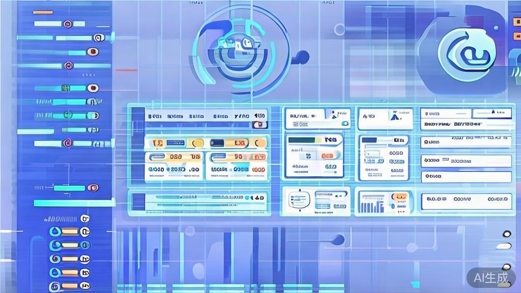 Flat vector illustration of market demand for AI tokens, dashboard style, soft blue gradient