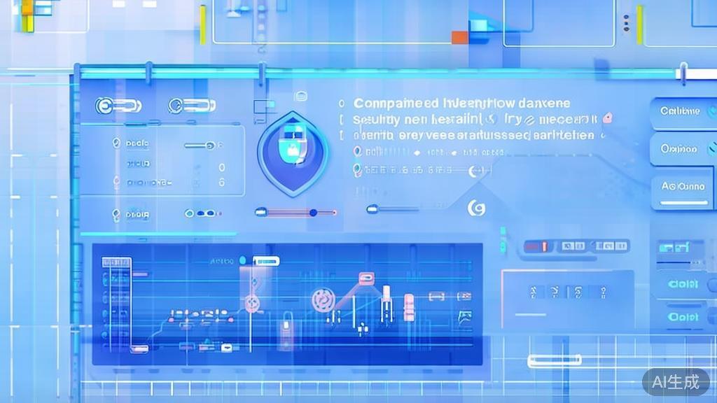 Flat vector illustration of security measures in token investment, dashboard style, soft blue gradient
